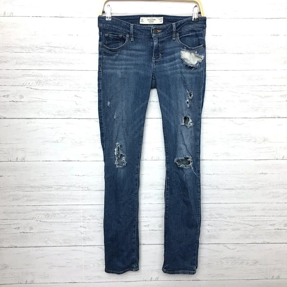 Abercrombie & Fitch Women's Jeans Skinny Low Rise Distressed size 4 length 32